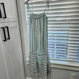BNDI Stripe Summer Maxi Dress Tie Shoulder size Large